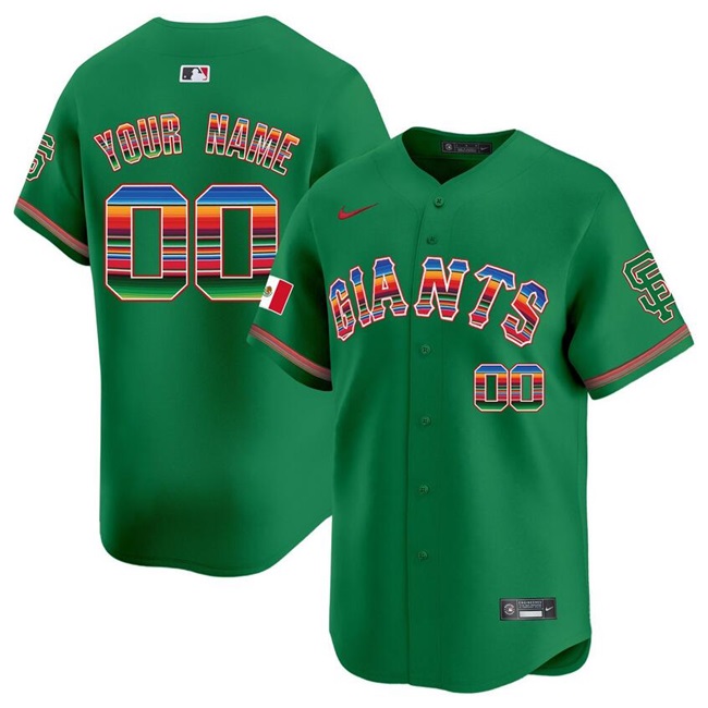 Men's San Francisco Giants ACTIVE PLAYER Custom Green Mexico Vapor Premier Limited Stitched Jersey Men's San Francisco Giants ACTIVE PLAYER Custom Green Mexico Vapor Premier Limited Stitched Jersey